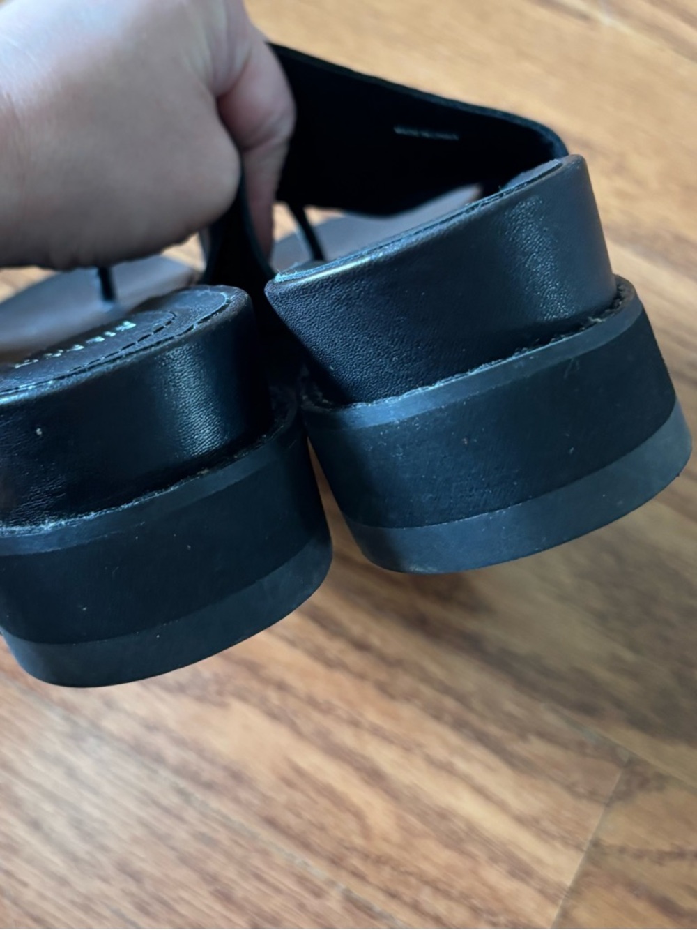 Eileen Fisher Black Touch Platform Leather Slide Sandals Womens Size 7 - Picture 5 of 7